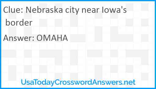 Nebraska city near Iowa's border Answer