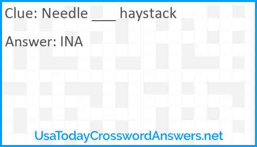 Needle ___ haystack Answer