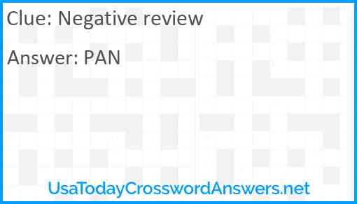 Negative review Answer