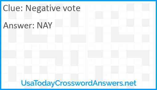Negative vote Answer