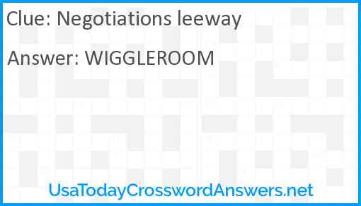Negotiations leeway Answer