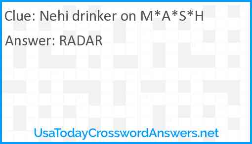 Nehi drinker on M*A*S*H Answer