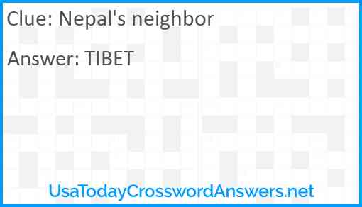 Nepal's neighbor Answer