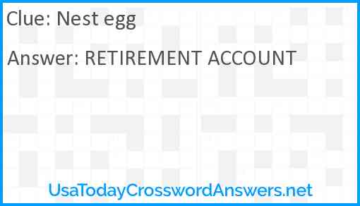 Nest egg Answer