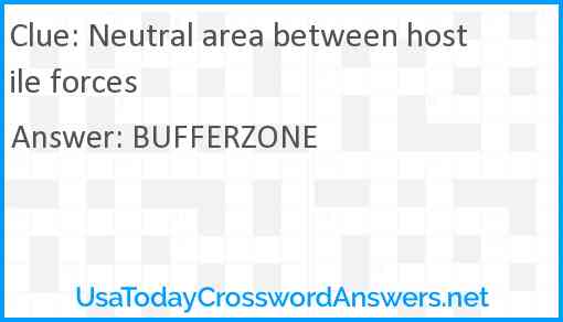 Neutral area between hostile forces Answer