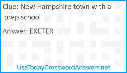 New Hampshire town with a prep school Answer