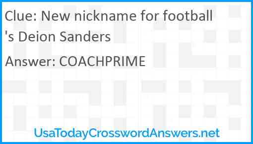 New nickname for football's Deion Sanders Answer