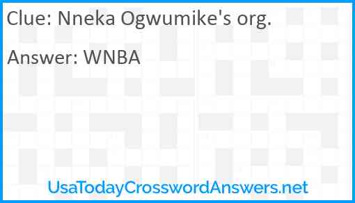 Nneka Ogwumike's org. Answer