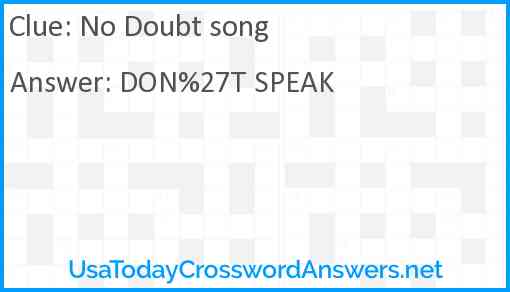 No Doubt song Answer