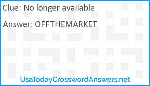 No longer available Answer
