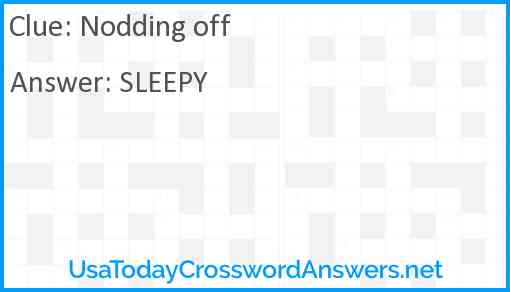 Nodding off Answer