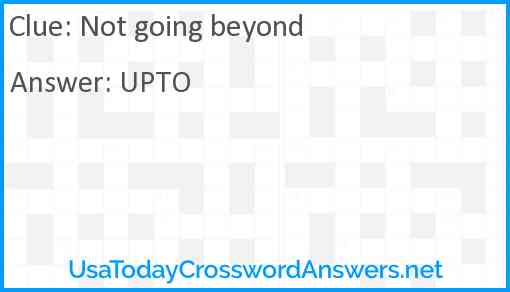 Not going beyond Answer