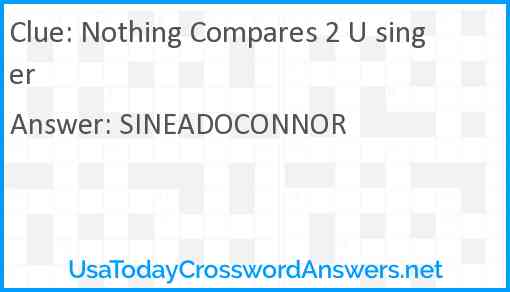 Nothing Compares 2 U singer Answer