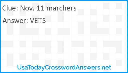 Nov. 11 marchers Answer