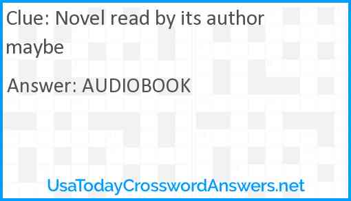 Novel read by its author maybe Answer