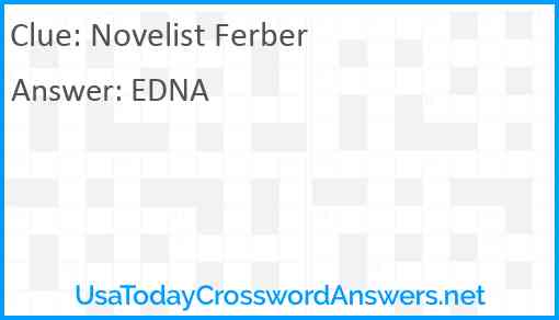 Novelist Ferber Answer
