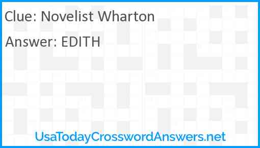 Novelist Wharton Answer