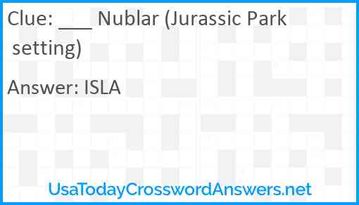 ___ Nublar (Jurassic Park setting) Answer