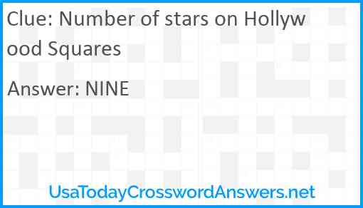 Number of stars on Hollywood Squares Answer