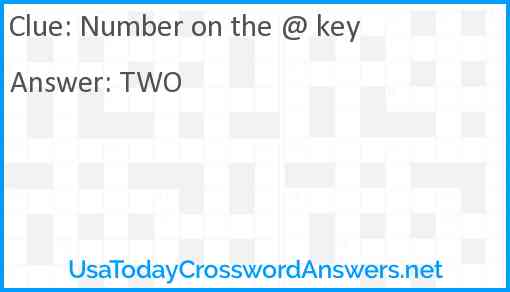 Number on the @ key Answer