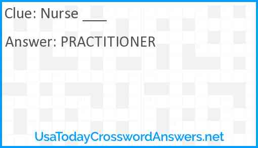 Nurse ___ Answer