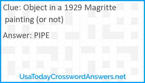 Object in a 1929 Magritte painting (or not) Answer