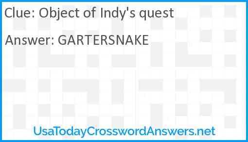 Object of Indy's quest Answer