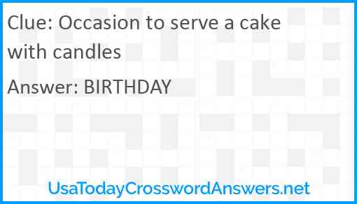 Occasion to serve a cake with candles Answer