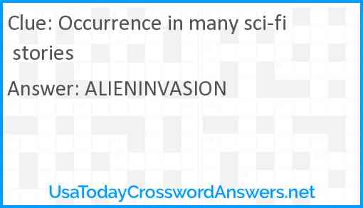 Occurrence in many sci-fi stories Answer