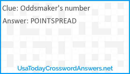 Oddsmaker's number Answer
