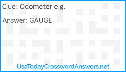 Odometer e.g. Answer