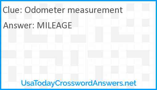Odometer measurement Answer
