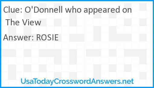O'Donnell who appeared on The View Answer
