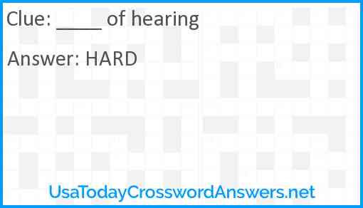 ____ of hearing Answer