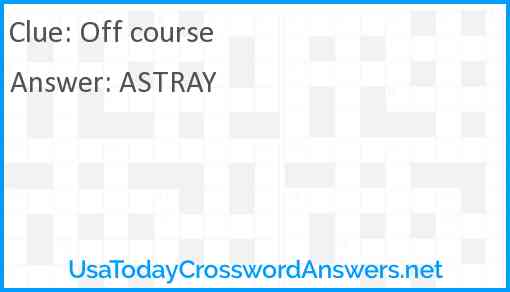Off course Answer