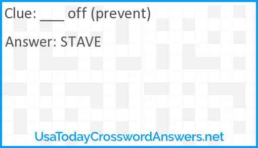 ___ off (prevent) Answer
