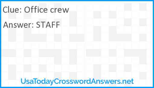 Office crew Answer
