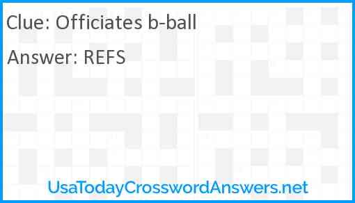 Officiates b-ball Answer