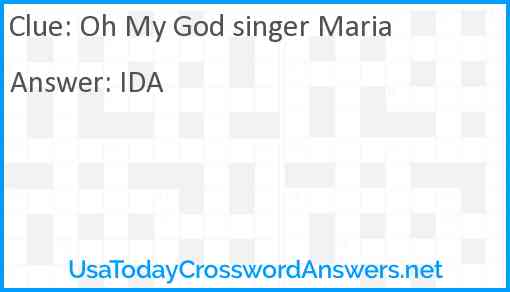 Oh My God singer Maria Answer