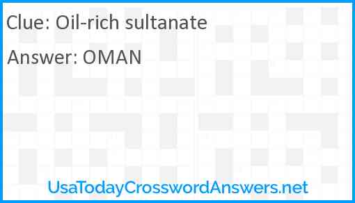 Oil-rich sultanate Answer