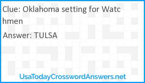 Oklahoma setting for Watchmen Answer