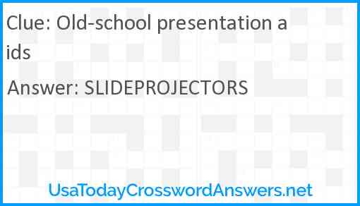 Old-school presentation aids Answer