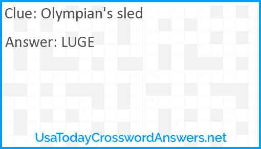 Olympian's sled Answer