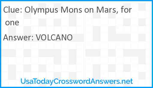 Olympus Mons on Mars, for one Answer