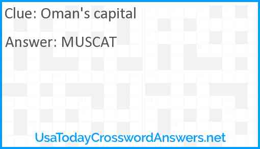 Oman's capital Answer