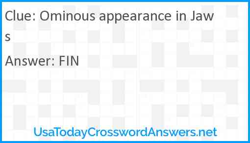 Ominous appearance in Jaws Answer