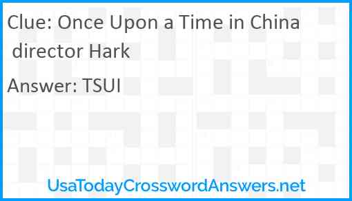Once Upon a Time in China director Hark Answer