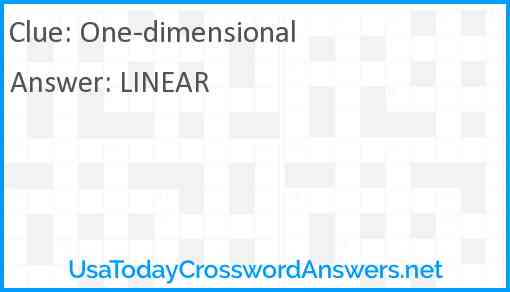 One-dimensional Answer