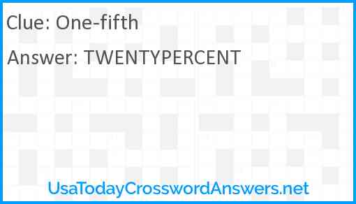 One-fifth Answer