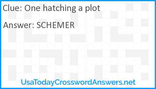 One hatching a plot Answer